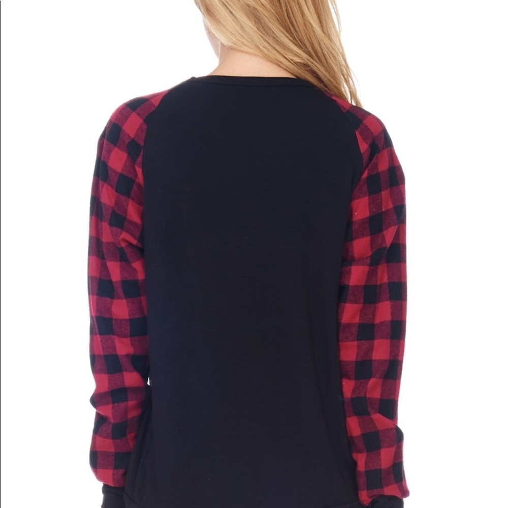NEW!!! Zutter Boutique Buffalo Plaid Graphic Tee - Picture 2 of 2